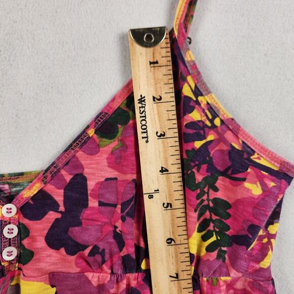 Lucky Brand Babydoll Slip Dress Women M Multicolor Floral Spaghetti Strap - Picture 12 of 15